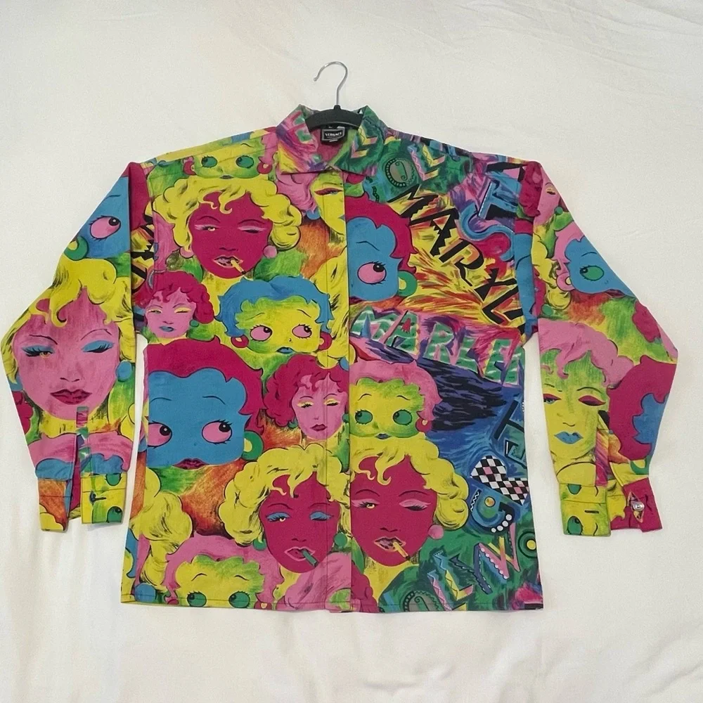 🎈HP🎈90’s Versace Jeans Couture Marilyn Monroe & Betty Boop Pop Art Top Small - Picture 12 of 12